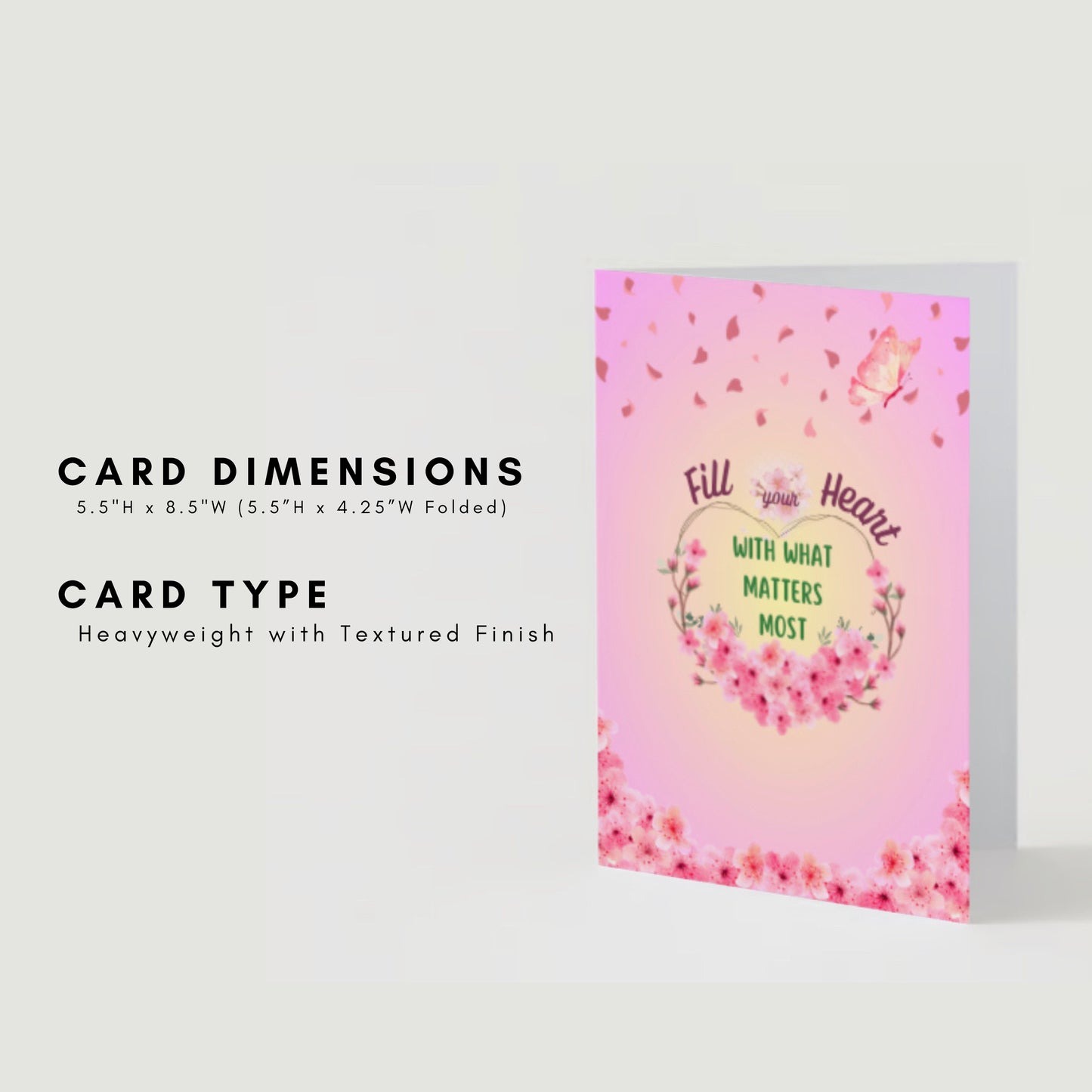 "Fill Your Heart" Nature Greeting Card (As-Is or Custom) | Inspirational, Motivational & Uplifting | Mindful, Mental Health, Faith, Belief, Self-Care, Love | Perfect Gift for Dream Chasers, Friends, Family & Loved Ones