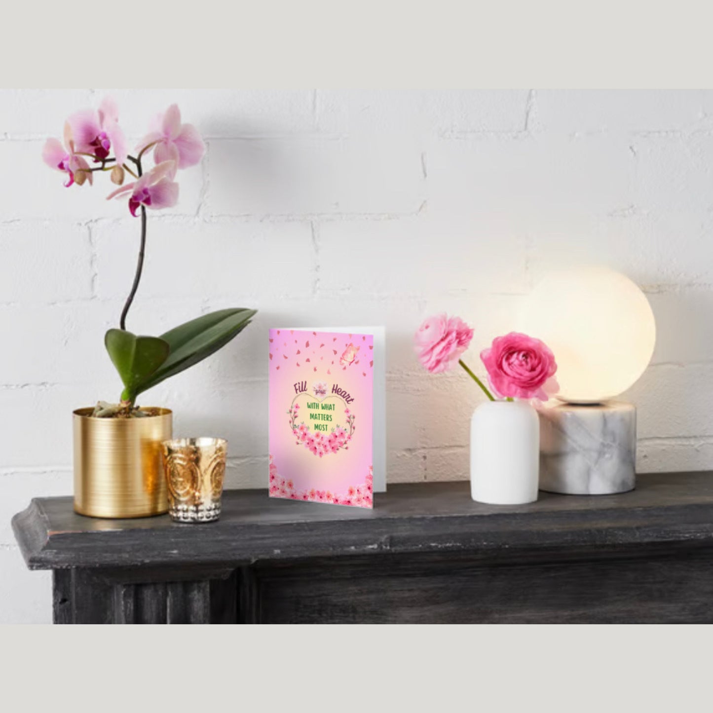 "Fill Your Heart" Nature Greeting Card (As-Is or Custom) | Inspirational, Motivational & Uplifting | Mindful, Mental Health, Faith, Belief, Self-Care, Love | Perfect Gift for Dream Chasers, Friends, Family & Loved Ones